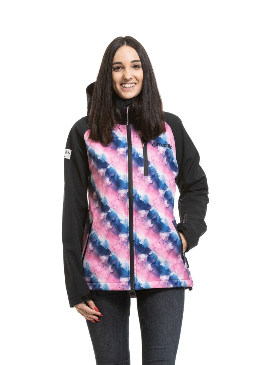 Dámská softshellová bunda meatfly zaja růžová/černá xs