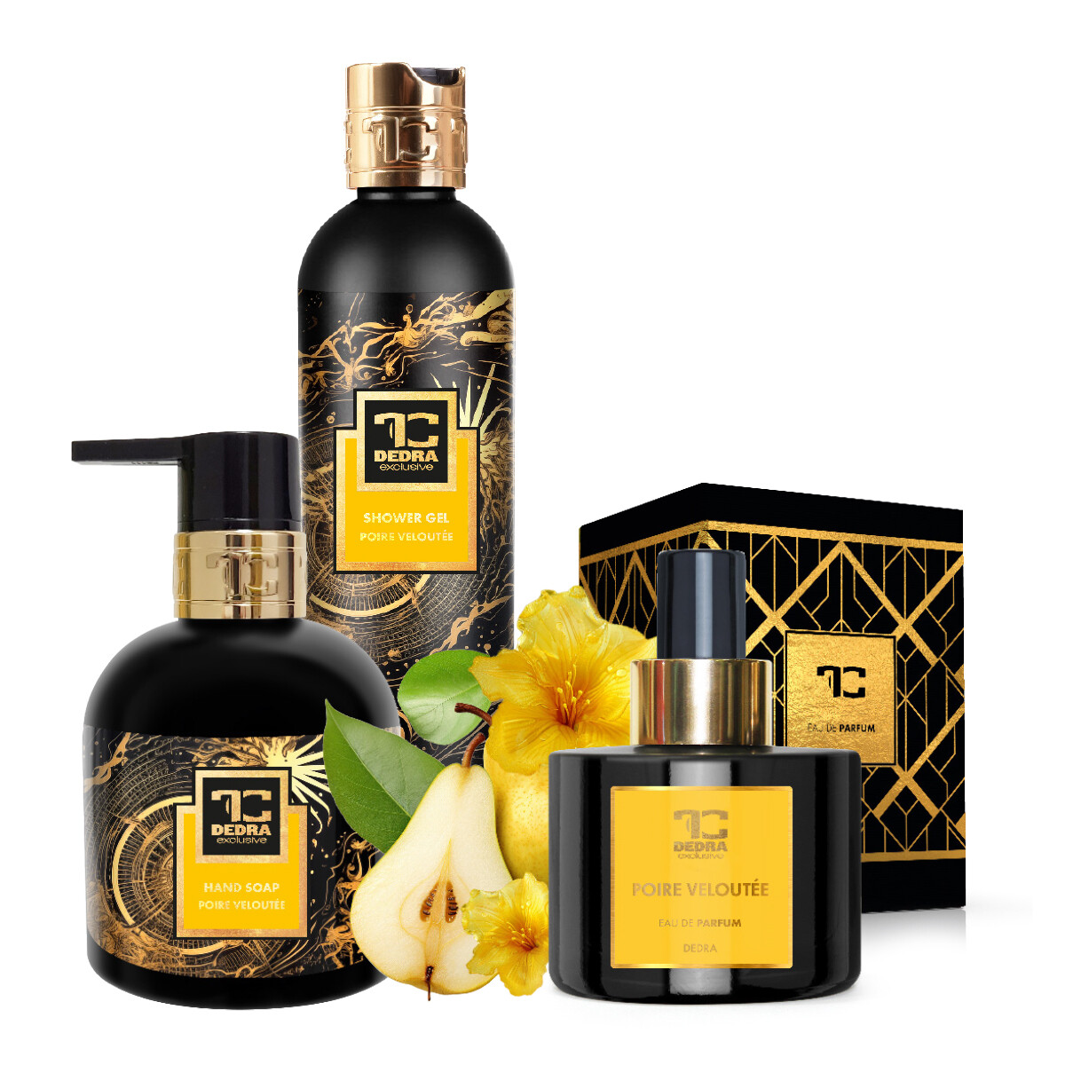 SAMETOVÁ HRUŠKA | valentýnská sada EDP + tekuté mýdlo + sprchový gel | 1+2 ZDARMA