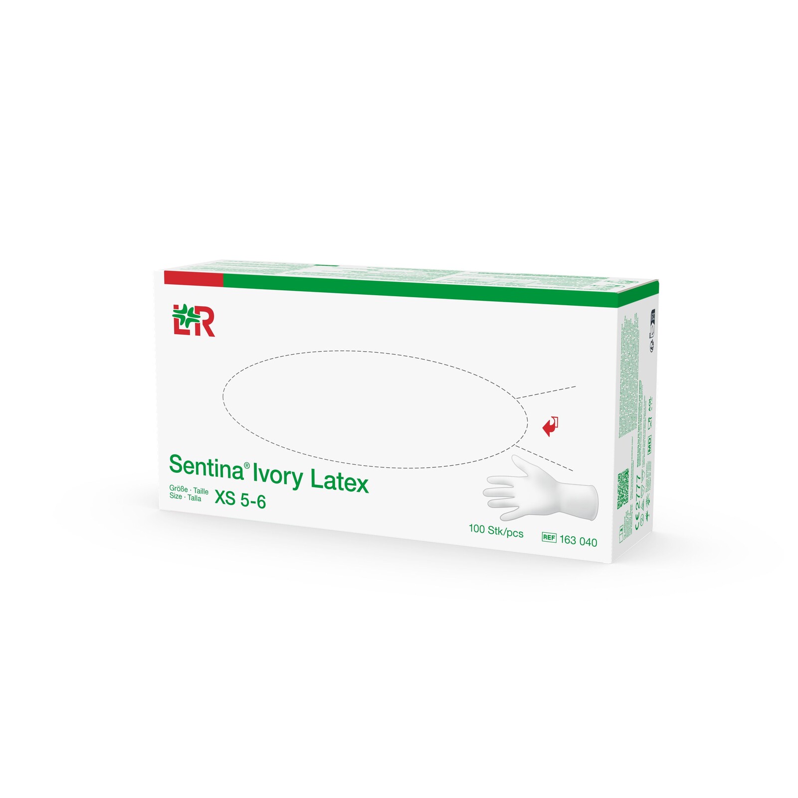 L&R rukavice latexové Sentina Ivory, bílé, nepudrované, 100 ks Rozměr: XS