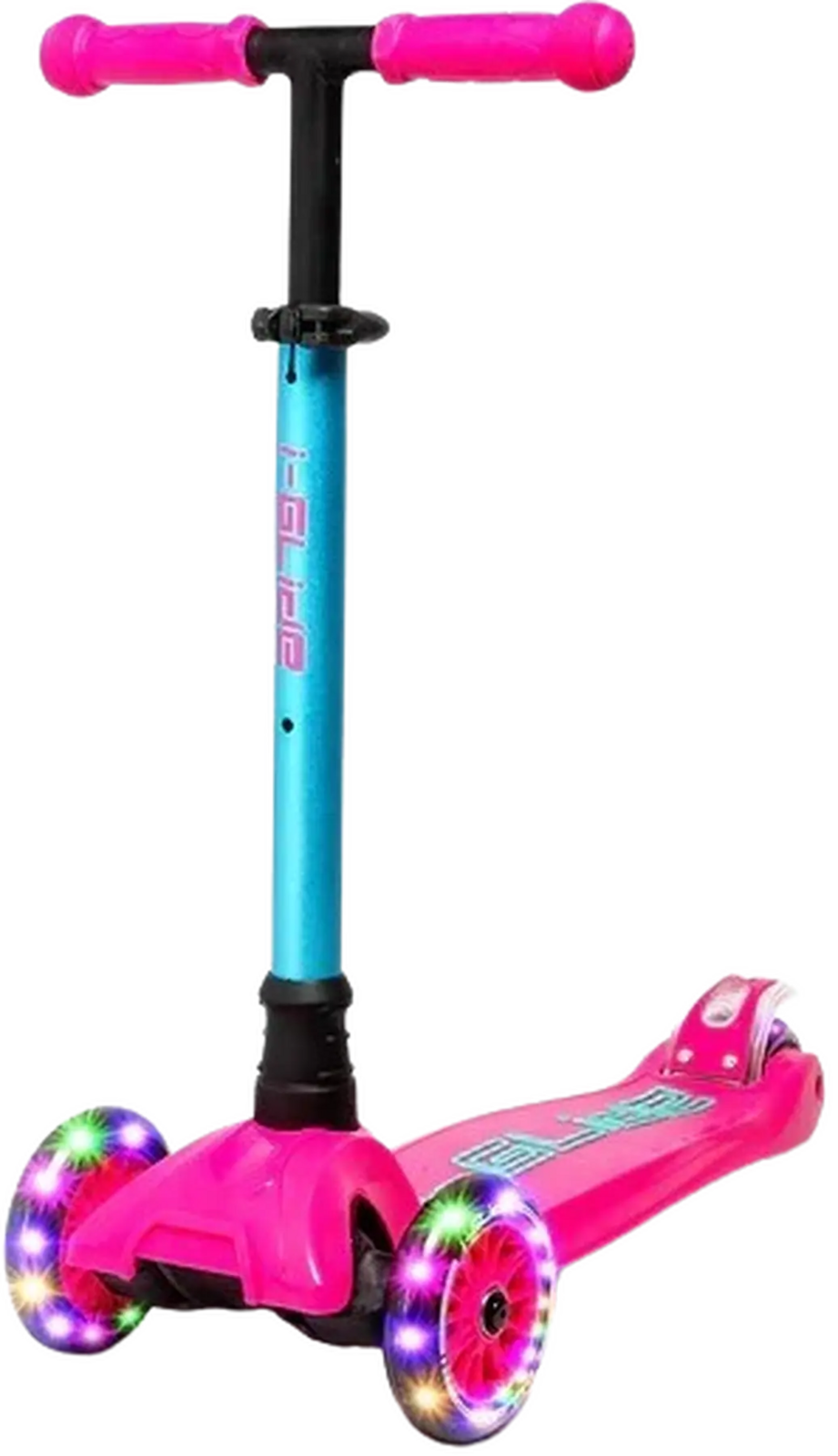 i-Glide - 3 Wheel Kids Scooter LED - Pink/Aqua - Dětská koloběžka