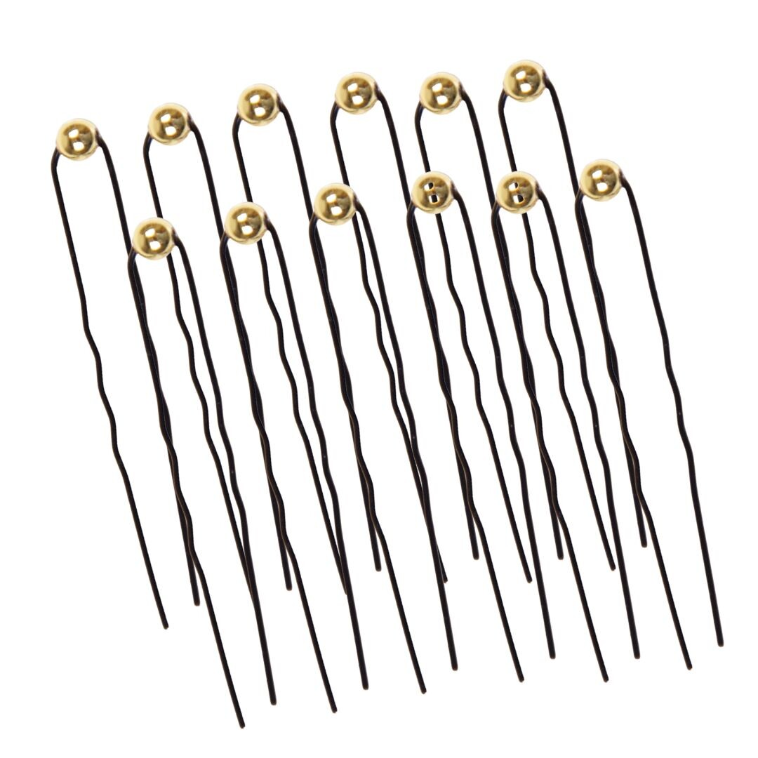 Eurostil Decorative HairPins - vlásenky do vlasů s ozdobou 03124/50 - 12 ks černých vlásenek se 