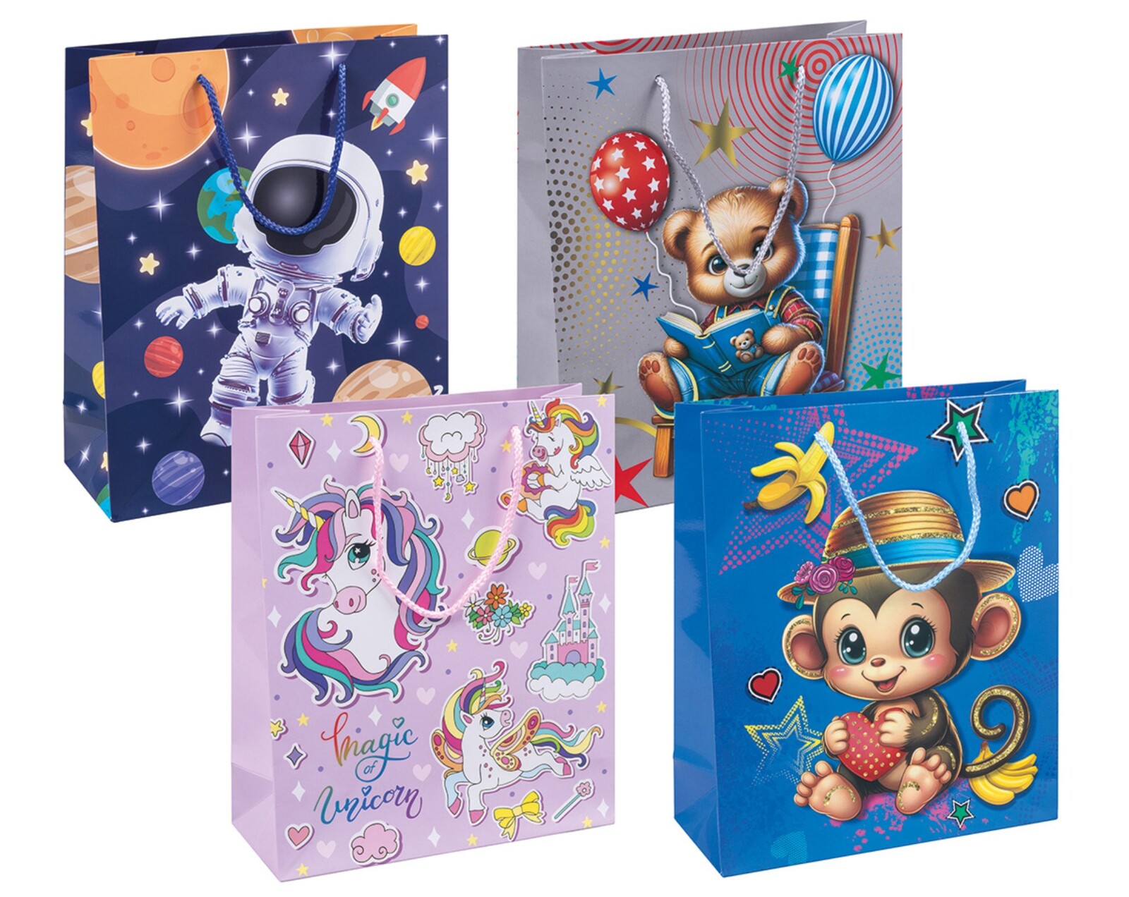 Donau Dárková taška - 25 x 30 x 10 cm, mix dětských motivů, 1 ks