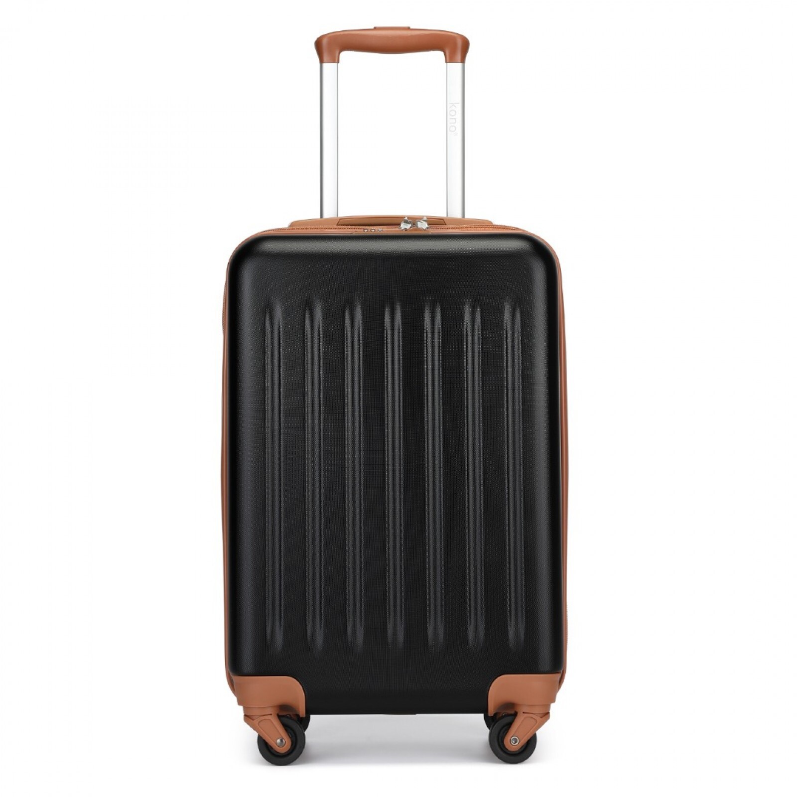 Lehký kabinový ABS+PC kufr Kono - černo-hnědý - 33 L