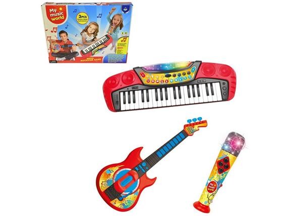 Souprava 3 v 1  elektronické piáno, 37 kláves, kytara, mikrofon