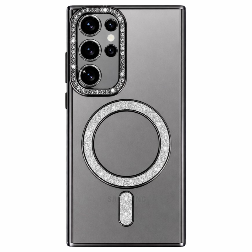Zadní kryt Bling Magsafe pro Samsung Galaxy S26 Ultra černý
