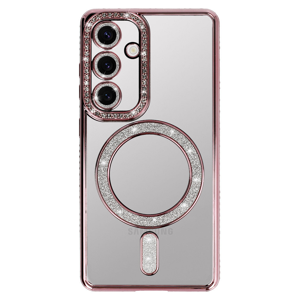 Zadní kryt Bling Magsafe pro Samsung Galaxy S26 růžový