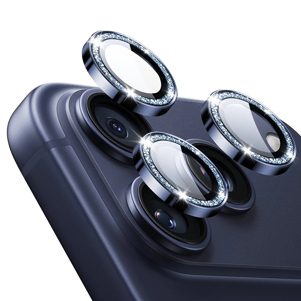 ESR – chrániče objektivu fotoaparátu Armorite – iPhone 14 Pro/Pro Max/15 Pro/Pro Max/16 Pro/Pro Max/17 Pro/Pro Max – modrý třpyt