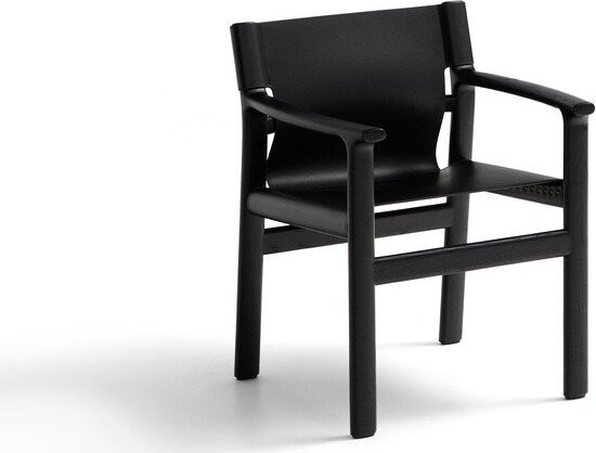 Černá jídelní židle s područkami z jasanového dřeva Jan – Kave Home