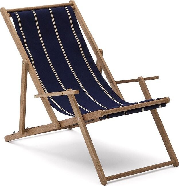 Modré dřevěné zahradní lehátko Vilara – Kave Home