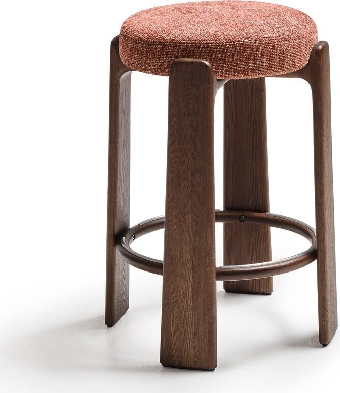 Barová stolička z jasanového dřeva v terakotové barvě/v tmavě přírodní barvě (výška sedáku 75 cm) Granite – Kave Home