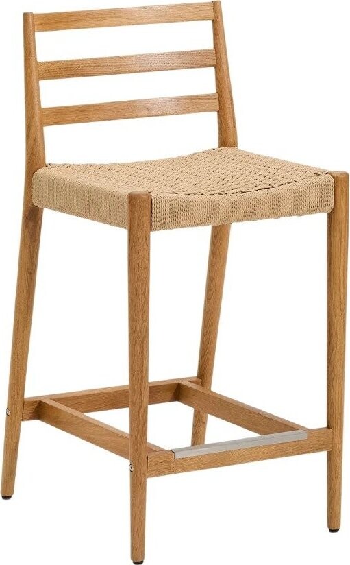 Barová židle z dubového dřeva v přírodní barvě (výška sedáku 65 cm) Analy – Kave Home