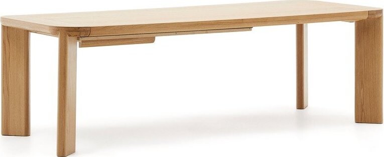 Rozkládací jídelní stůl s přídavnou deskou s deskou v dubovém dekoru 100x240 cm Jondal – Kave Home