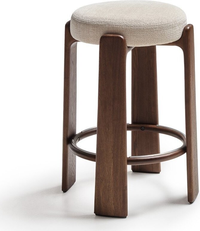 Béžová/v tmavě přírodní barvě barová stolička z jasanového dřeva (výška sedáku 75 cm) Granite – Kave Home