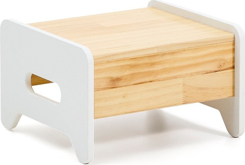 Bílý/v přírodní barvě stupínek z borovicového dřeva Cecilia – Kave Home