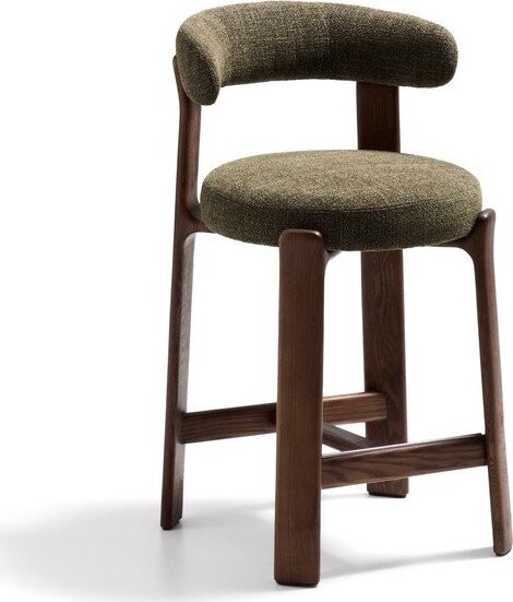 Zelená/v tmavě přírodní barvě barová židle z jasanového dřeva (výška sedáku 65 cm) Granite – Kave Home