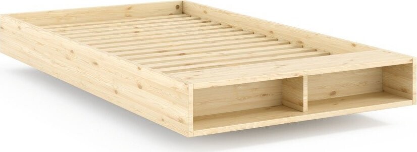 Jednolůžková postel z borovicového dřeva bez čela s roštem 120x200 cm v přírodní barvě Merge – Karup