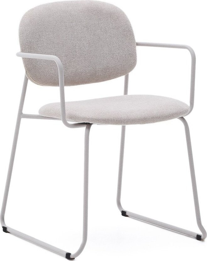 Béžová kovová jídelní židle s područkami Meli – Kave Home