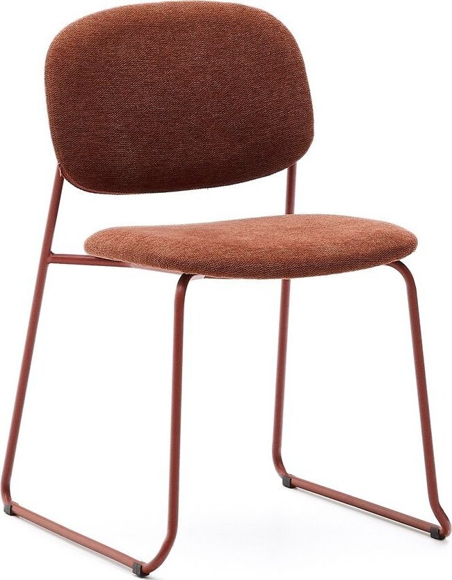 Kovová stohovatelná jídelní židle v terakotové barvě Meli – Kave Home
