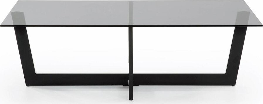 Černý konferenční stolek se skleněnou deskou 70x120 cm Plam – Kave Home