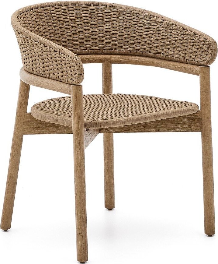 Dřevěná zahradní židle v přírodní barvě Arinella – Kave Home