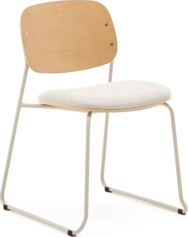 Béžová/v přírodní barvě kovová stohovatelná jídelní židle Meli – Kave Home