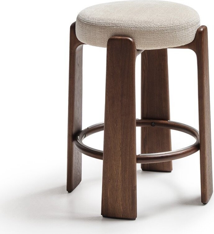 Béžová/v tmavě přírodní barvě barová stolička z jasanového dřeva (výška sedáku 65 cm) Granite – Kave Home