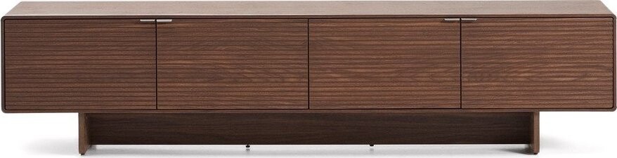 Tmavě hnědý TV stolek v dekoru ořechu 200x46x40 cm Norlen – Kave Home