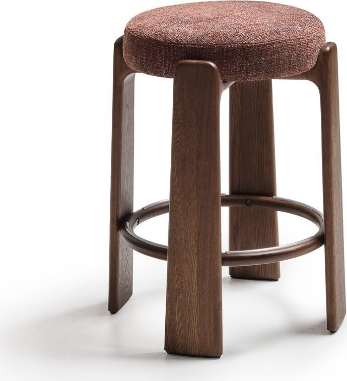 Hnědá/v tmavě přírodní barvě barová stolička z jasanového dřeva (výška sedáku 65 cm) Granite – Kave Home