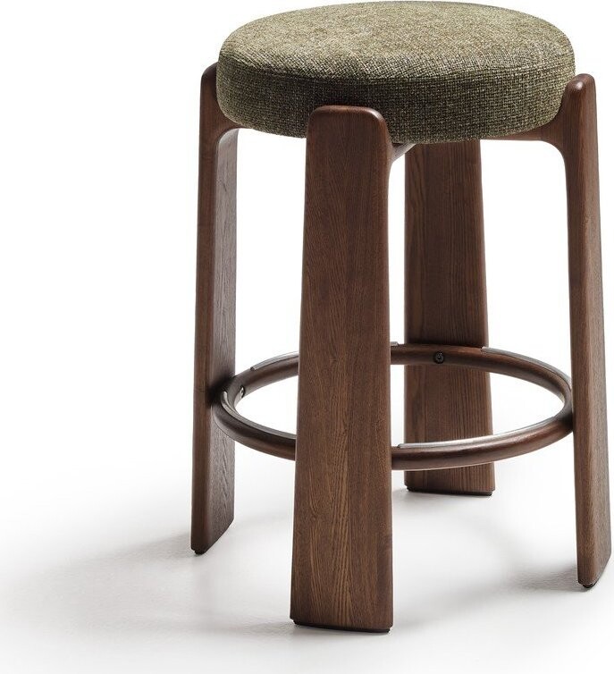 Zelená/v tmavě přírodní barvě barová stolička z jasanového dřeva (výška sedáku 65 cm) Granite – Kave Home