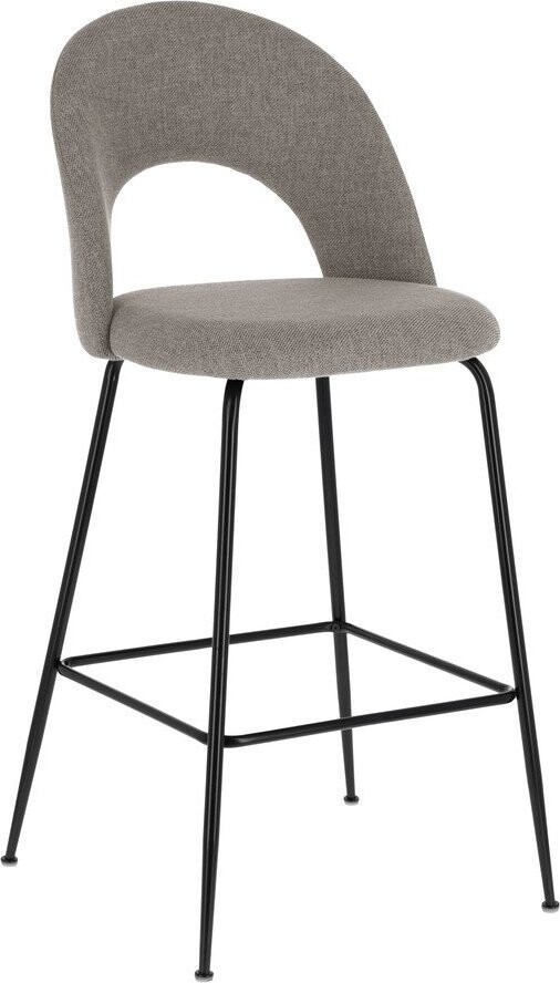 Šedé čalouněné barové židle v sadě 4 ks (výška sedáku 63 cm) Mahalia – Kave Home