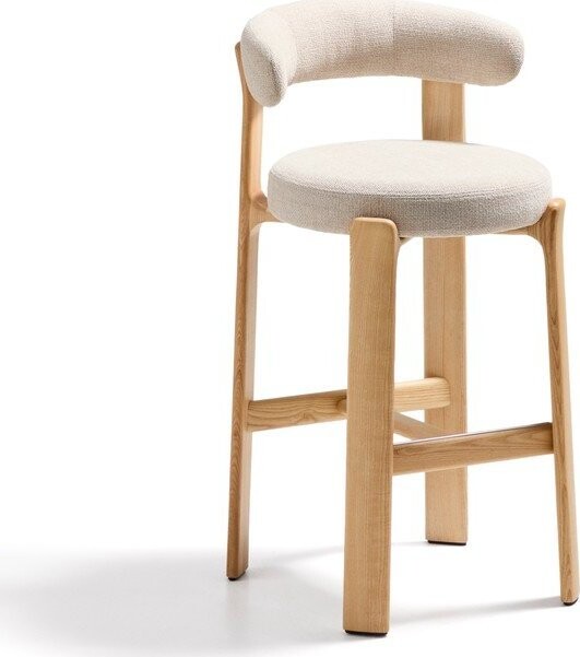 Béžová/ve světle přírodní barvě barová židle z jasanového dřeva (výška sedáku 75 cm) Granite – Kave Home