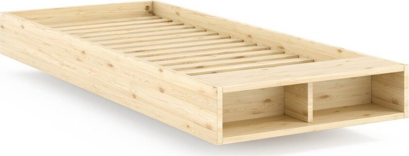 Jednolůžková postel z borovicového dřeva bez čela s roštem 90x200 cm v přírodní barvě Merge – Karup