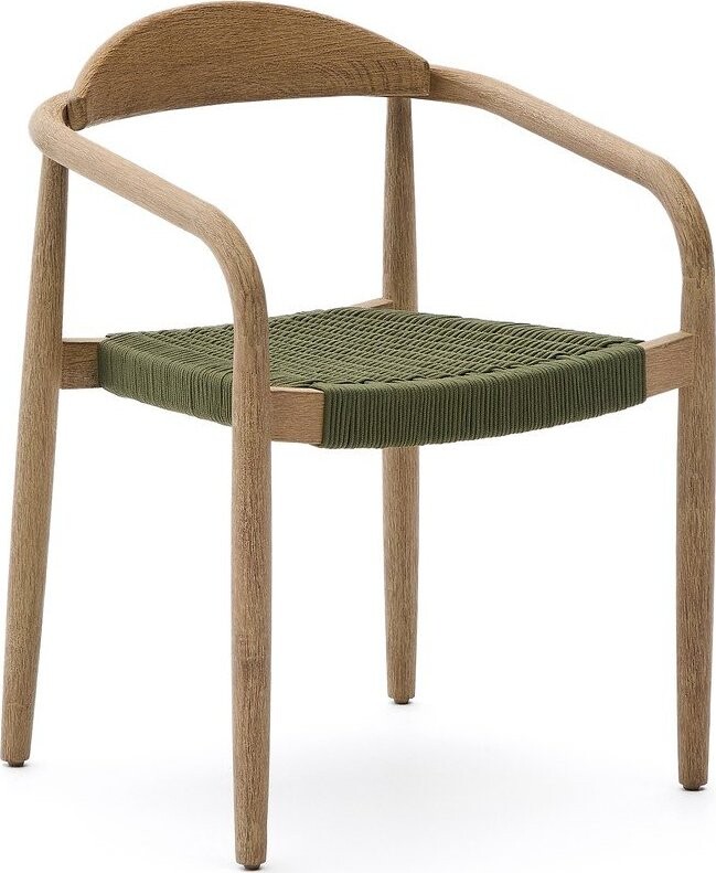 Zelené/v přírodní barvě dřevěné jídelní křeslo Nina – Kave Home