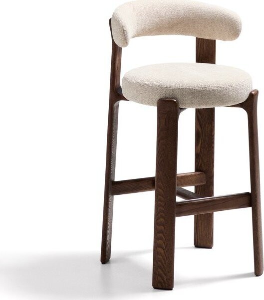 Béžová/v tmavě přírodní barvě barová židle z jasanového dřeva (výška sedáku 75 cm) Granite – Kave Home