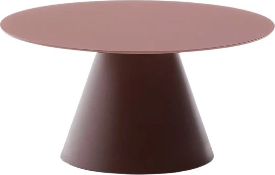 Kulatý konferenční stolek se skleněnou deskou v terakotové barvě ø 80 cm Wilshire – Kave Home