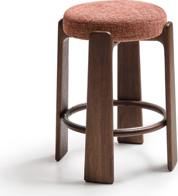 Barová stolička z jasanového dřeva v terakotové barvě/v tmavě přírodní barvě (výška sedáku 65 cm) Granite – Kave Home