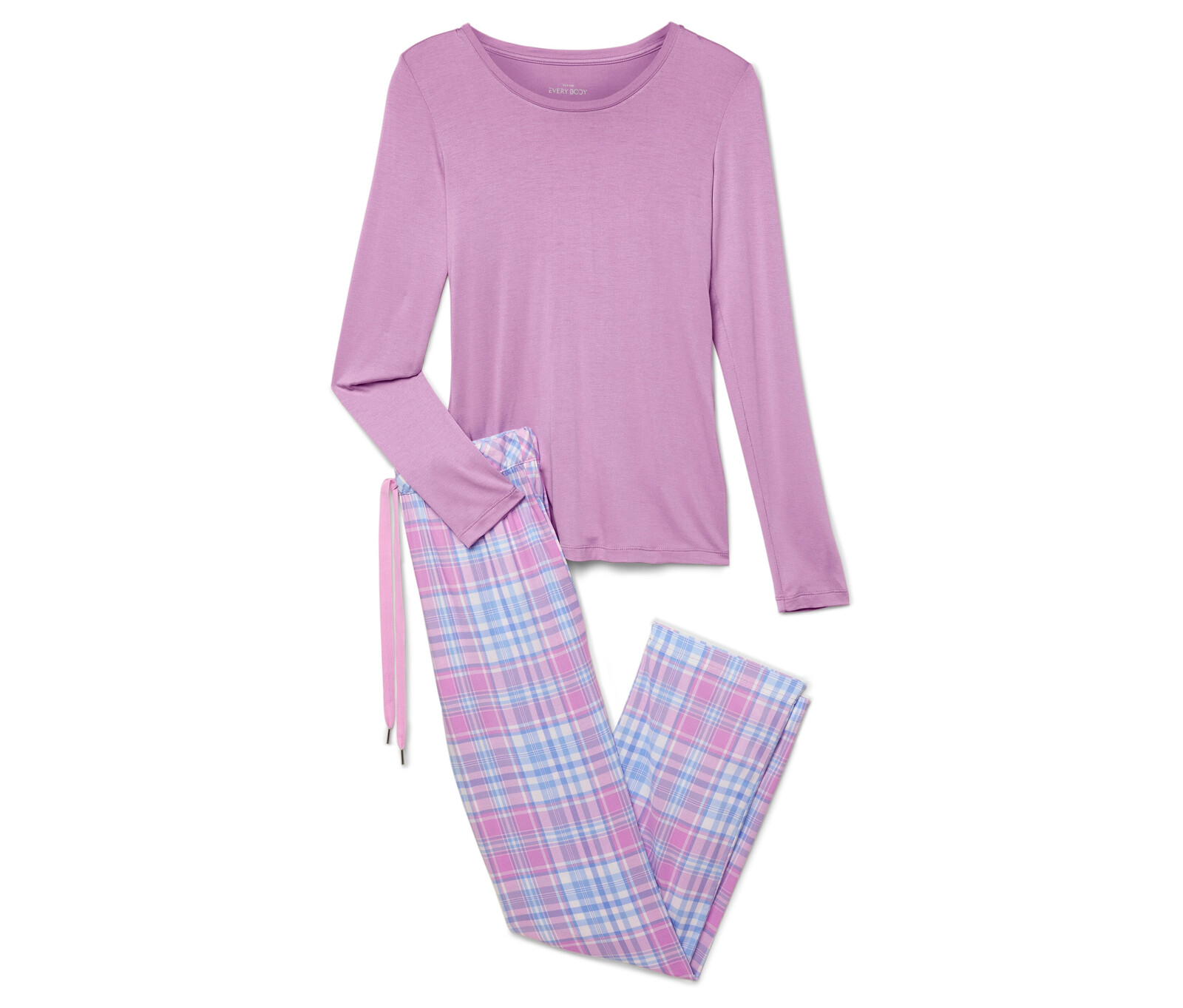 Tchibo - Pyžamo s tkanými kalhotami - pro ženy - vel. XL 48/50 - barva: růžová/kostkovaný