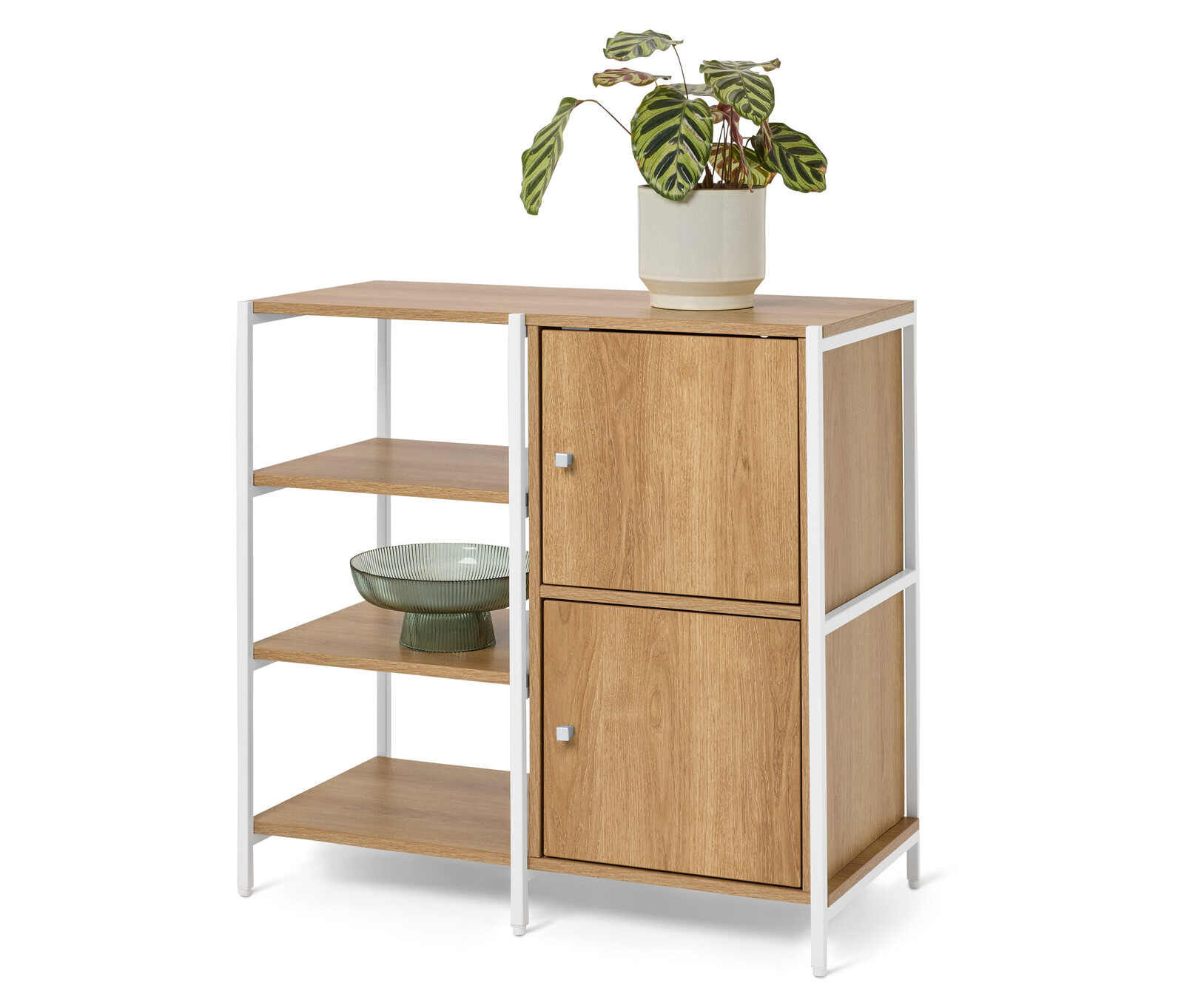 Tchibo - Komoda »Grade« s otevřenými přihrádkami a 2 dvířky - barva: bílá