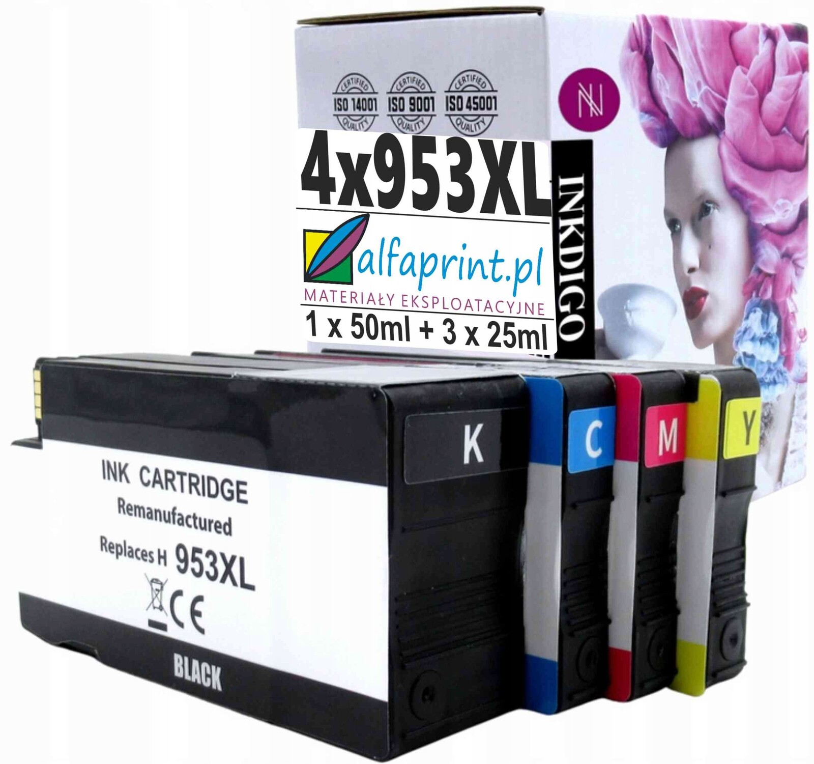 4 x Inkoust 953XL pro Hp OfficeJet 7740 7720 7730 7740 8210 8210 8720