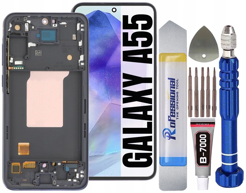 Displej Pro Samsung Galaxy A55 A556 Originál Oem Obrazovka Rámeček Navy