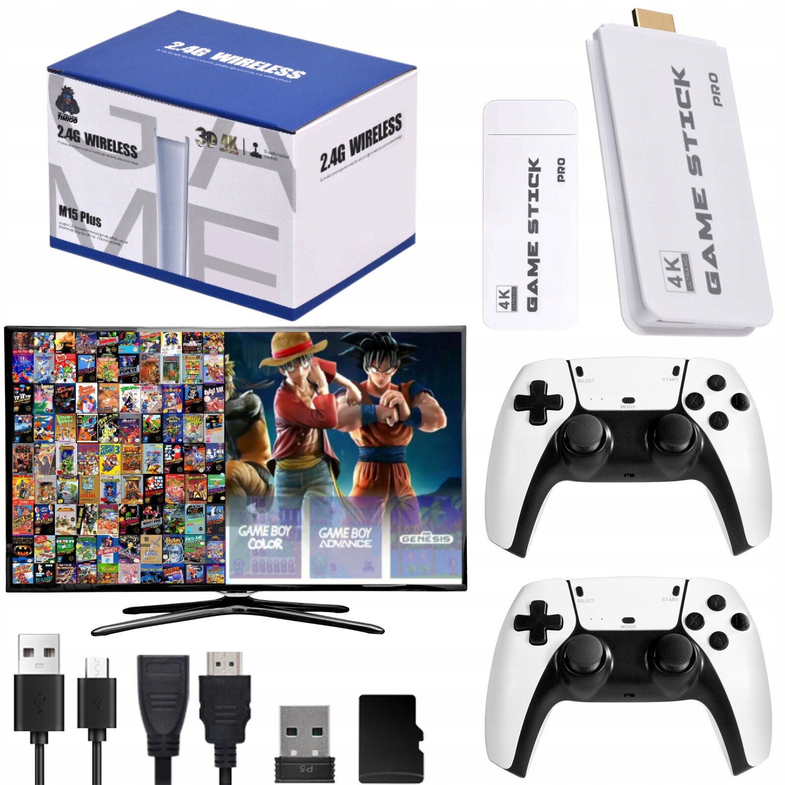 Konzola Retro M15 Plus Hdmi 20000 Her 15 Emulátorů 2 Pady 64GB Pl 2026HIT