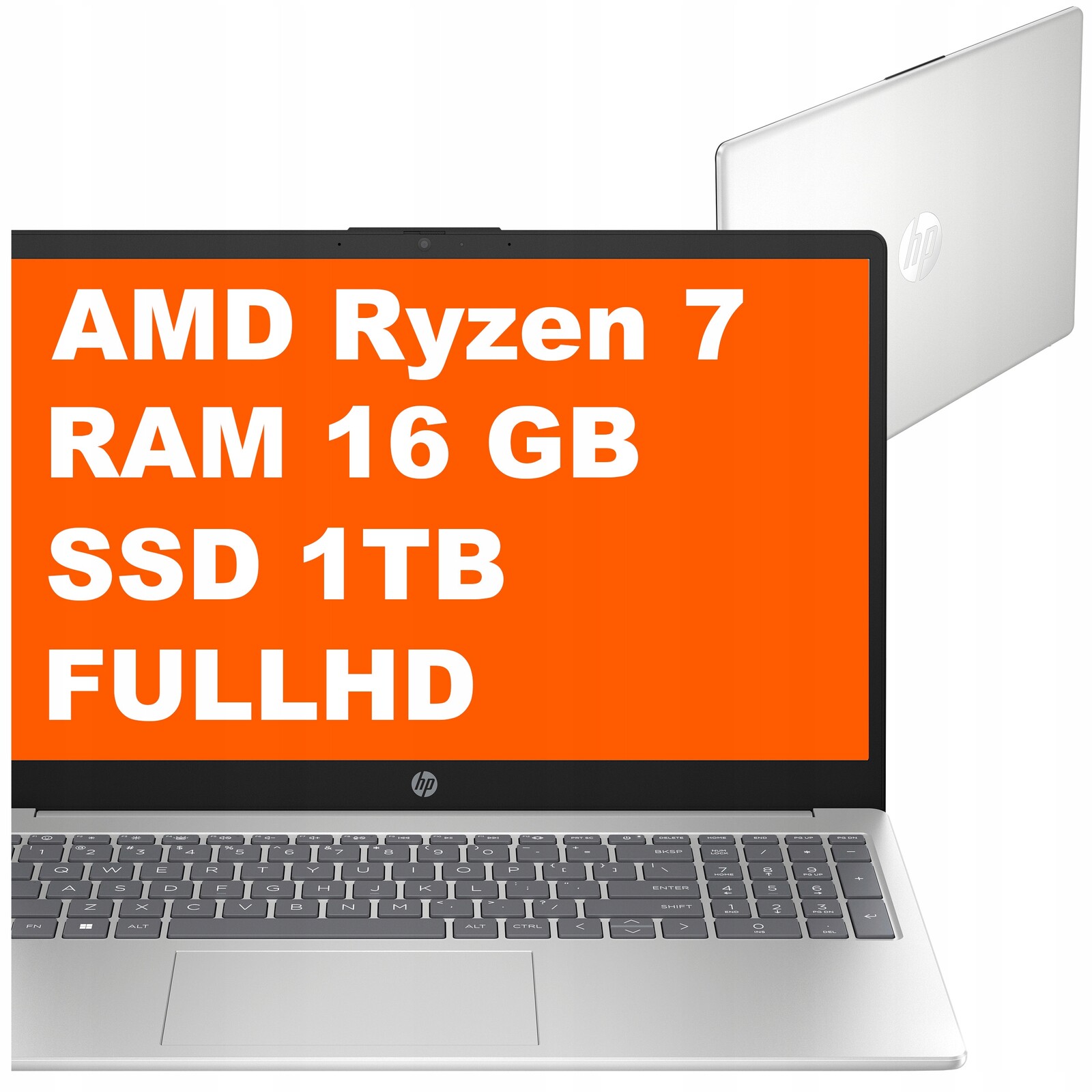 Notebook do domácnosti Hp 15 Amd Ryzen 7 16GB Ssd 1TB FullHD Win 11 Notebook pro práci