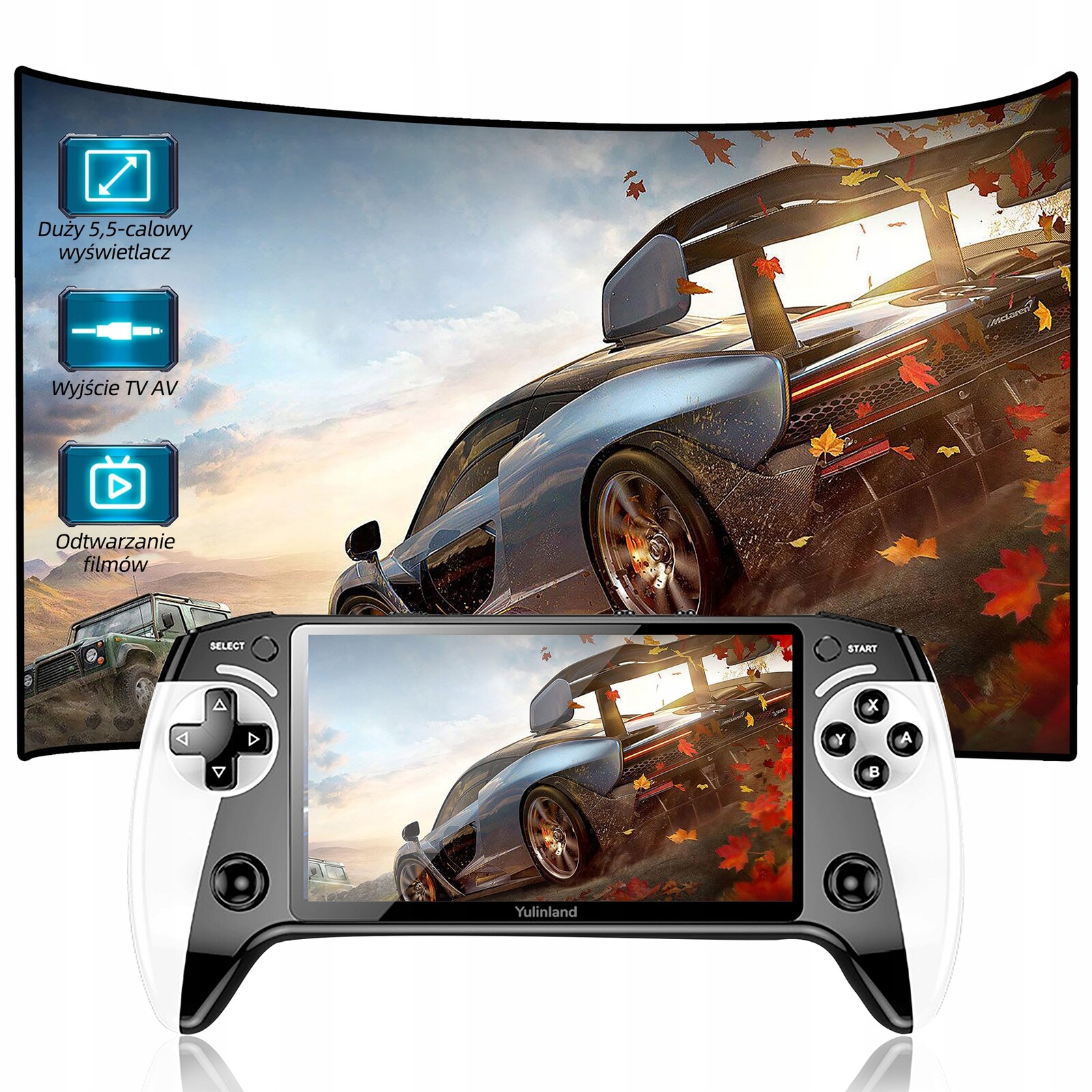 Konsola do Gier Przenośna Kieszonkowa Retro LCD 5,5'' 5000 Gier 8 Gb