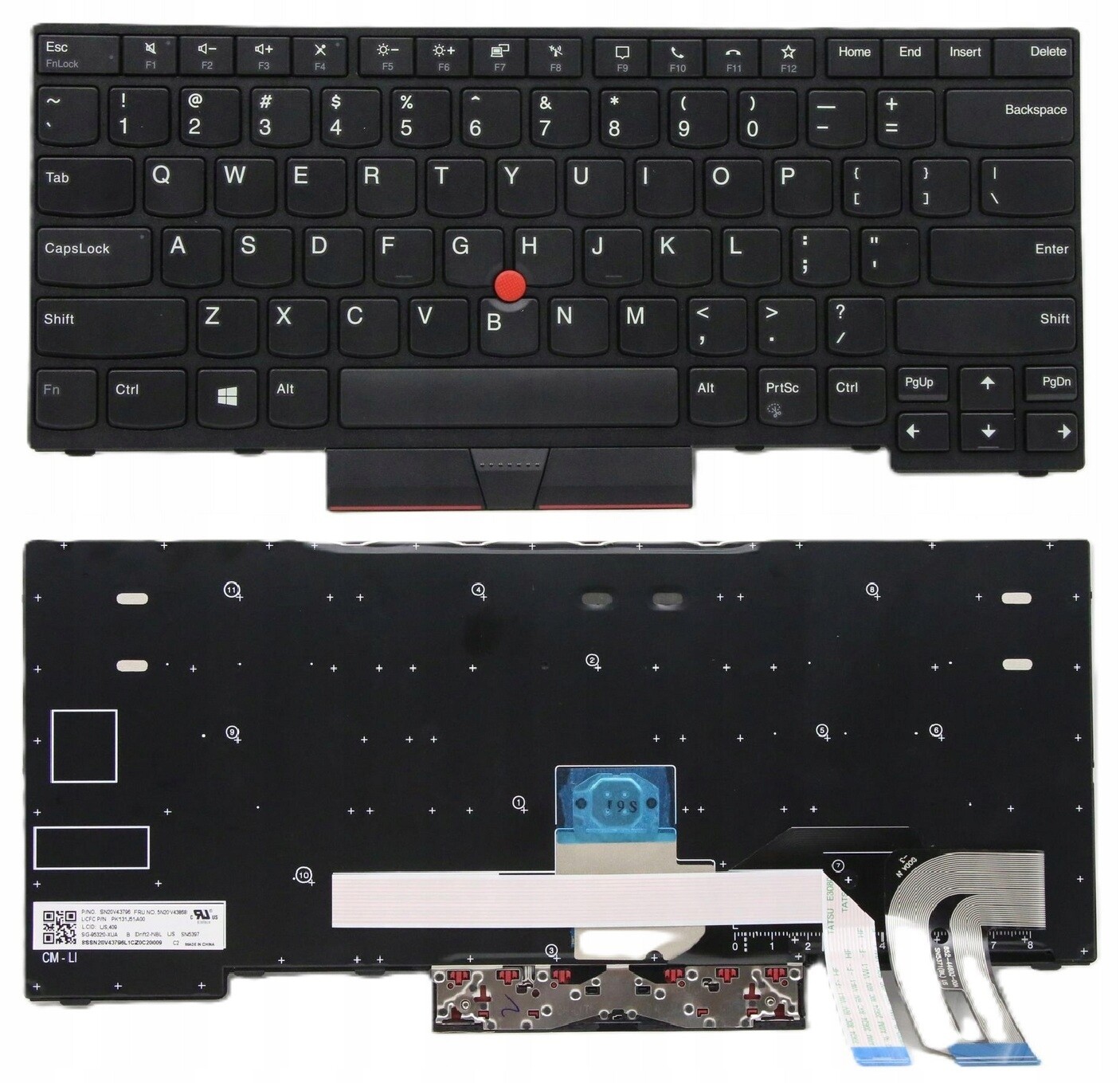 Klávesnice pro notebook Lenovo ThinkPad T480s T490 E480 E485 E490 L380 L390