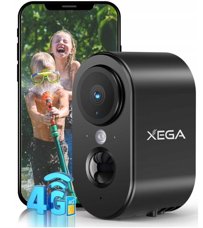 Xega 4G Lte kamera 2K Hd 6000mAh Pir 3MP bez WiFi