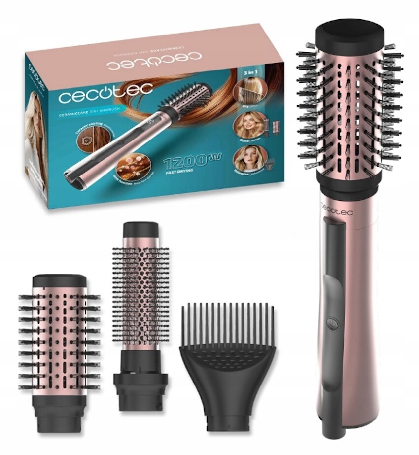 Fén Kartáč Na Vlasy 3v1 Cecotec CeramicCare AirBrush 1200W
