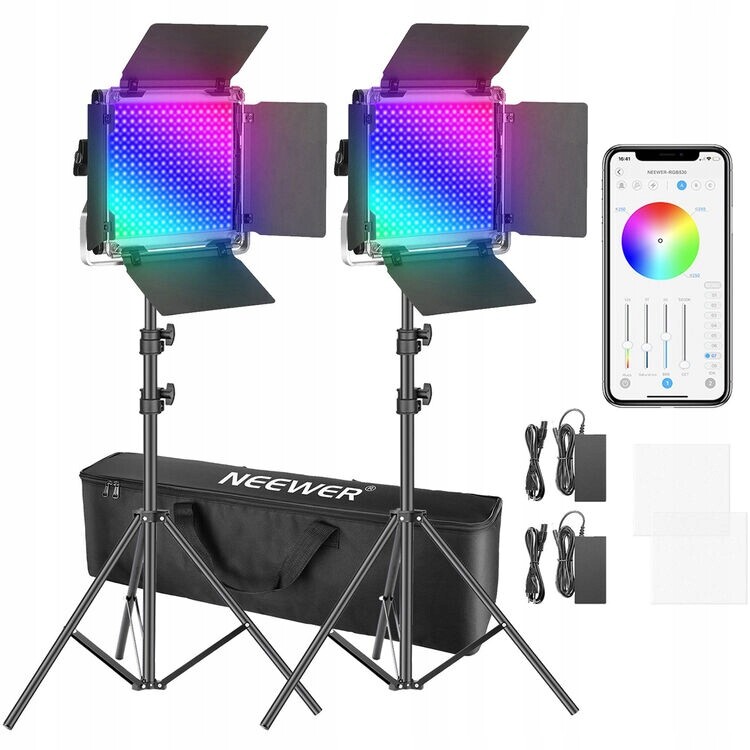 Rgb Studiové Lampy Neewer 530 Fotografická Sada, Nepřetržité Osvětlení, 2 Balení