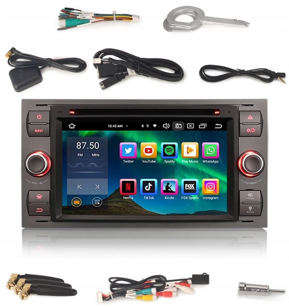 Rádio 2DIN Navigace Android Ford Focus C-max S-max 4 Gb Dsp Carplay Lte CD