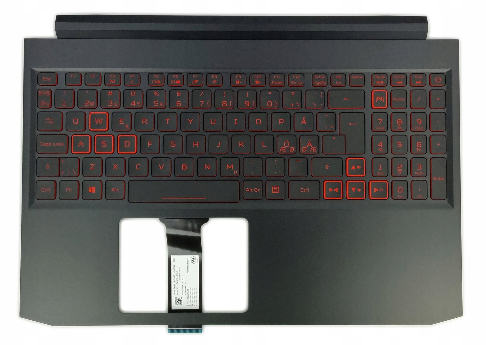 Nové Pouzdro Klávesnice Acer Nitro 7 AN715-51 GTX1050 GTX1650 Norská