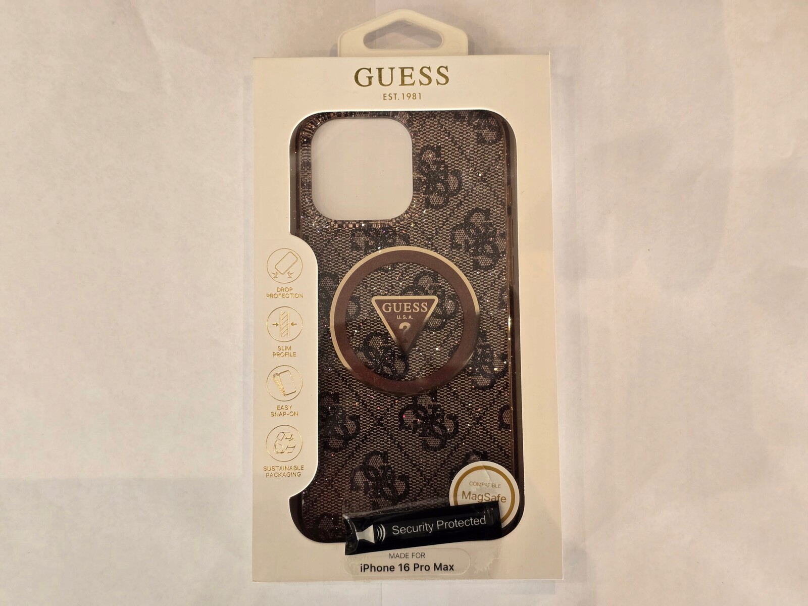 Guess Pouzdro pro Iphone 16 Pro Max MagSafe Hnědé